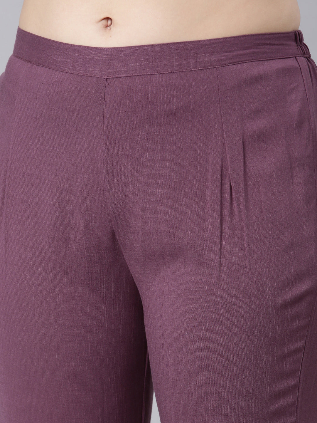 Neerus Multi rayon printed kurta set with trousers - detail view 3