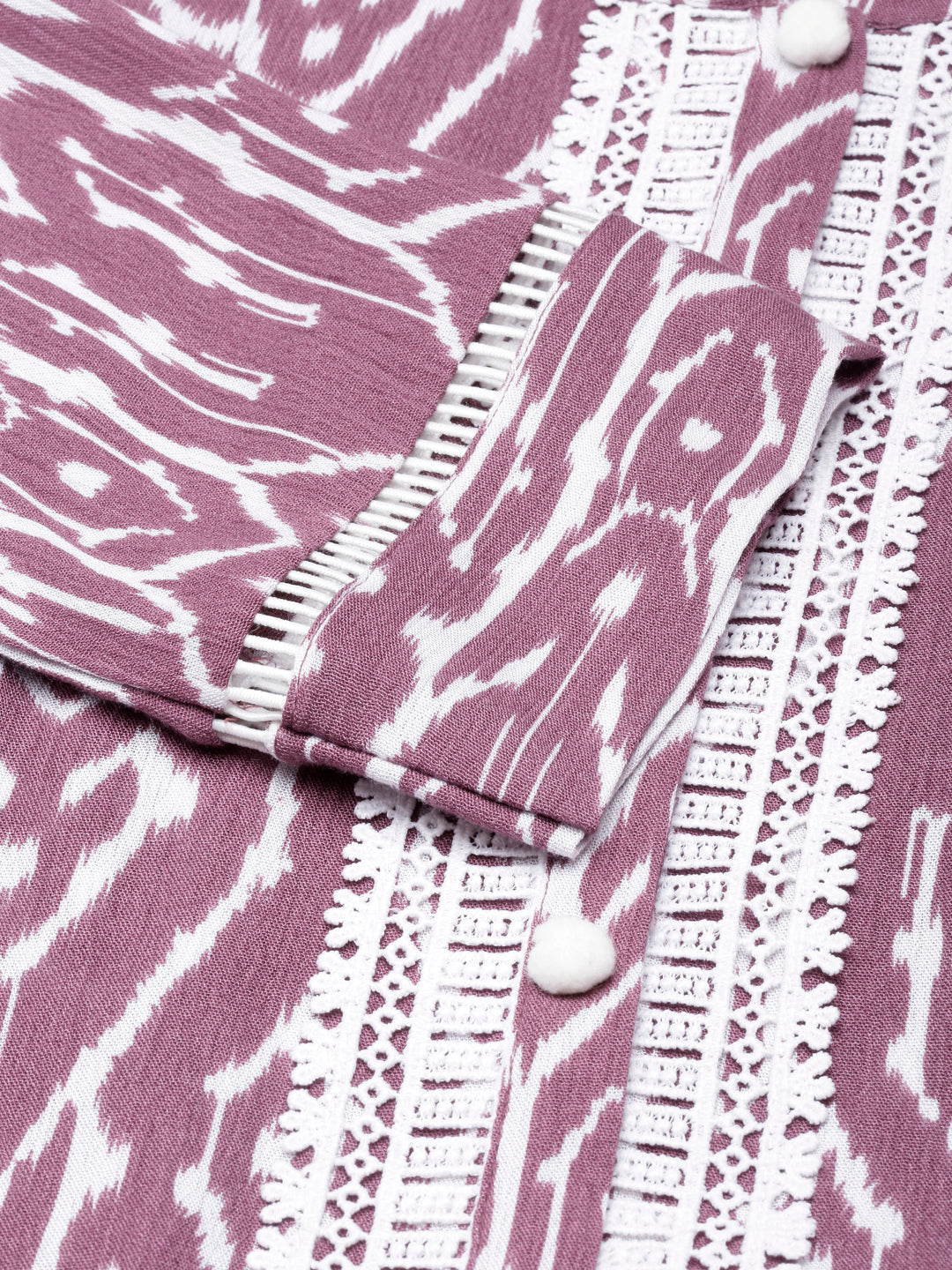 Neerus Purple chiffon printed flared maxi dress - detail view 1