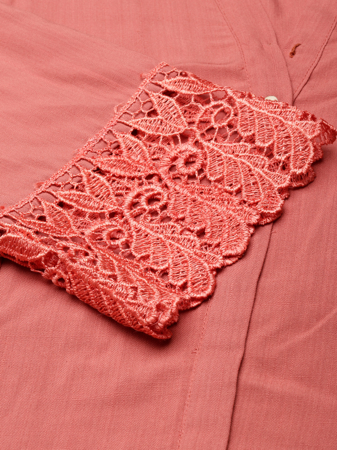 Neerus Orange rayon solid straight kurta - detail view 1