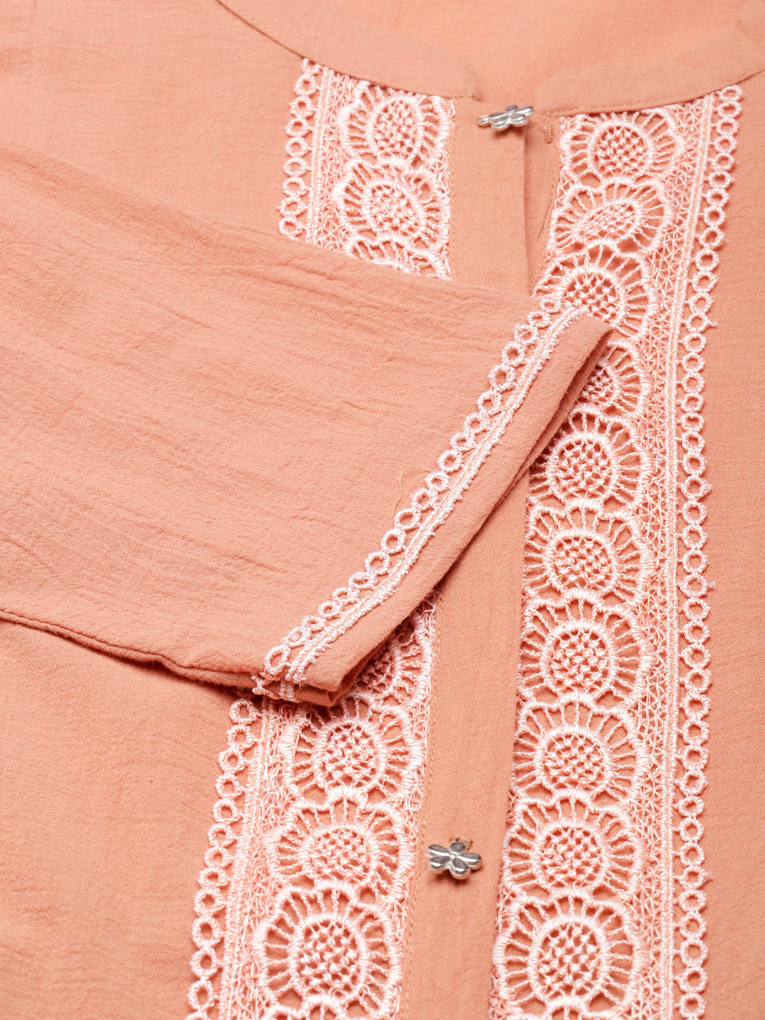 Neerus Orange chiffon flared maxi dress - detail view 1