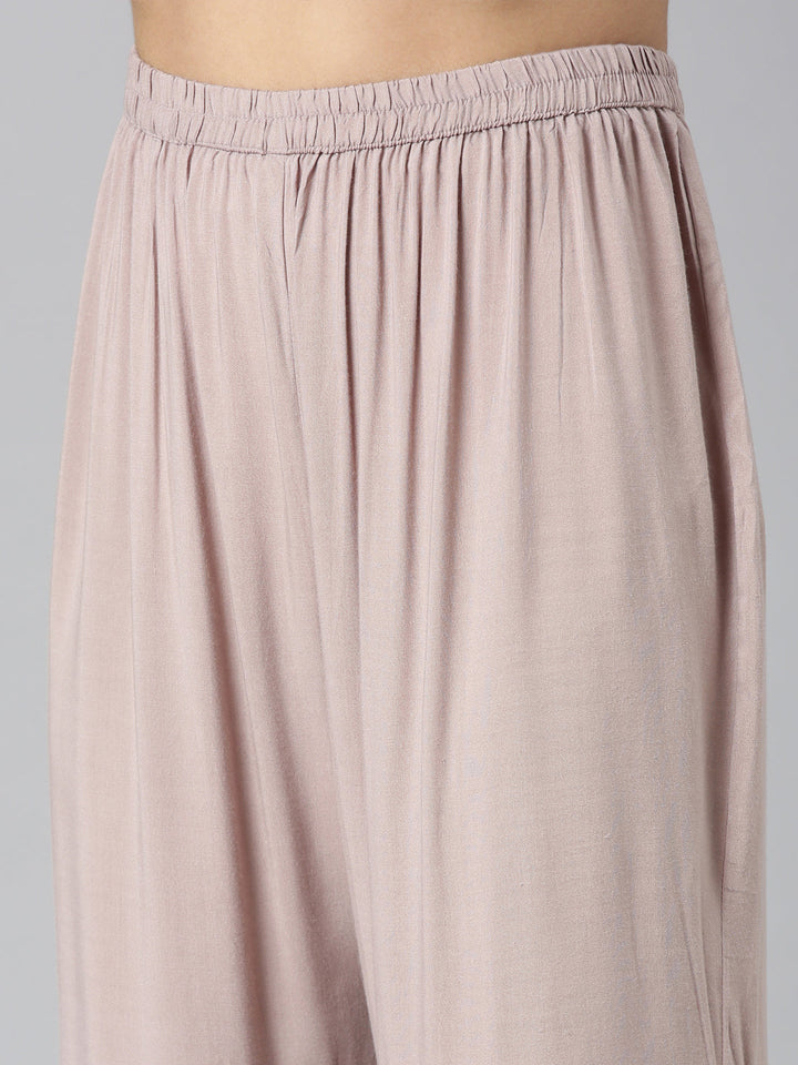 Neerus Gold Regular Straight Solid Kurta and Sharara