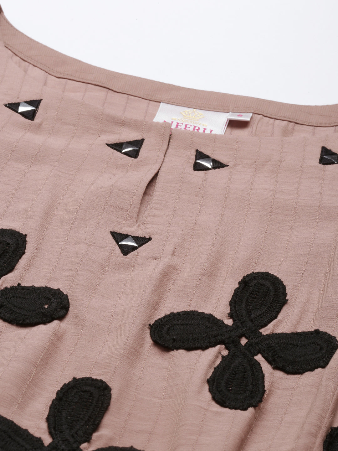 Neerus Pink muslin solid kurti - back view