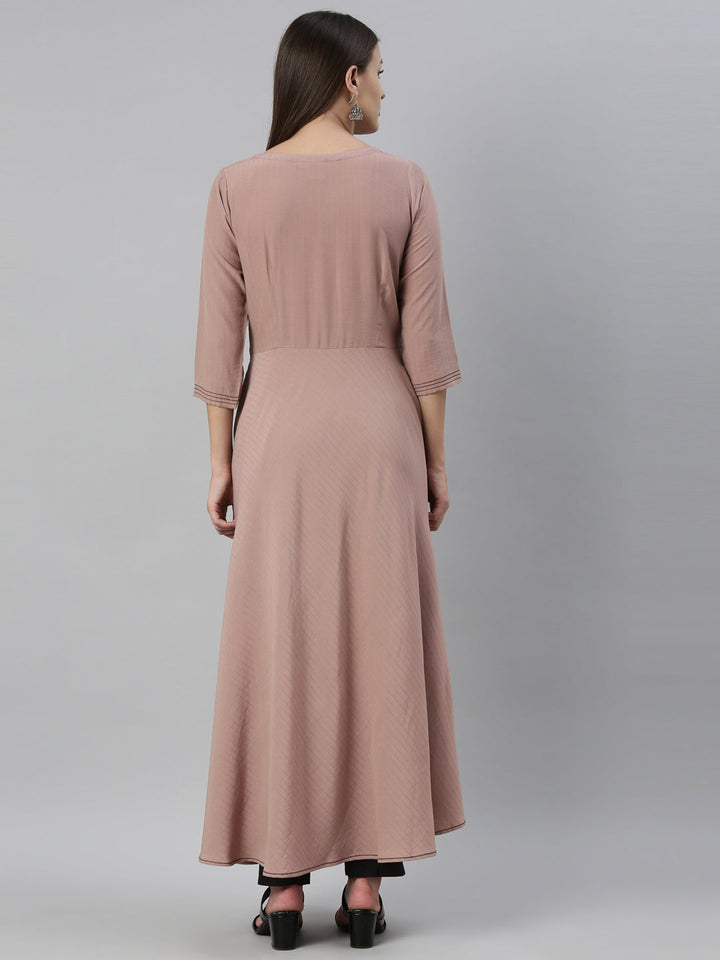 Neerus Pink muslin solid kurti - detail view 2