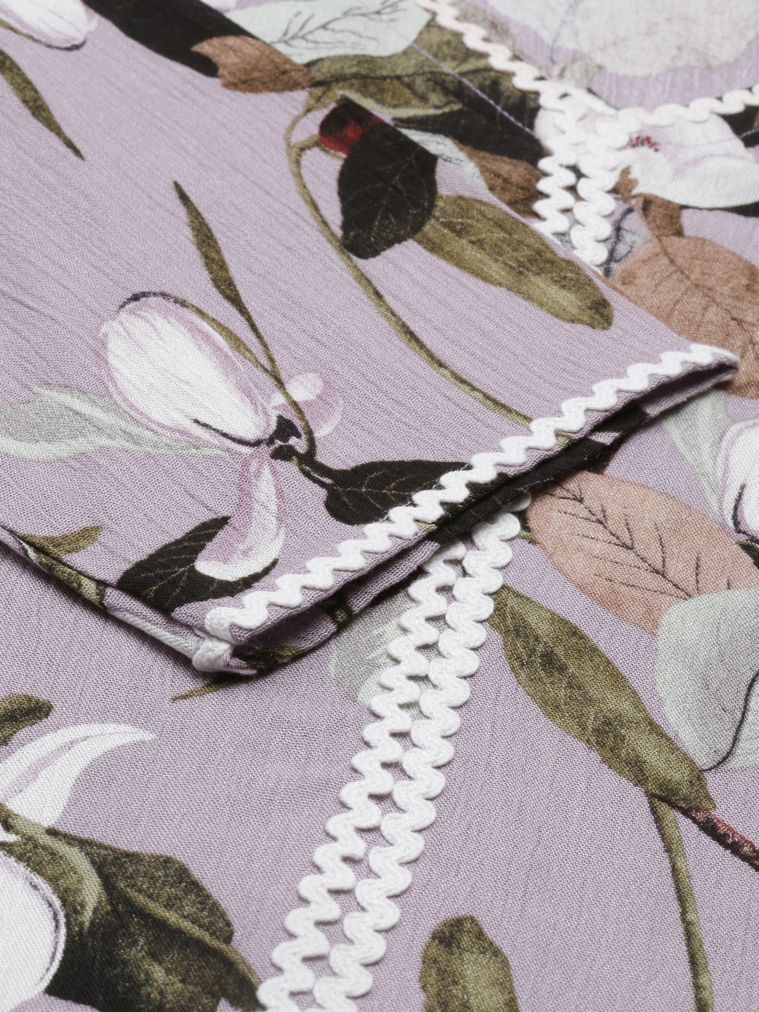 Neerus Purple rayon straight kurta - detail view 4