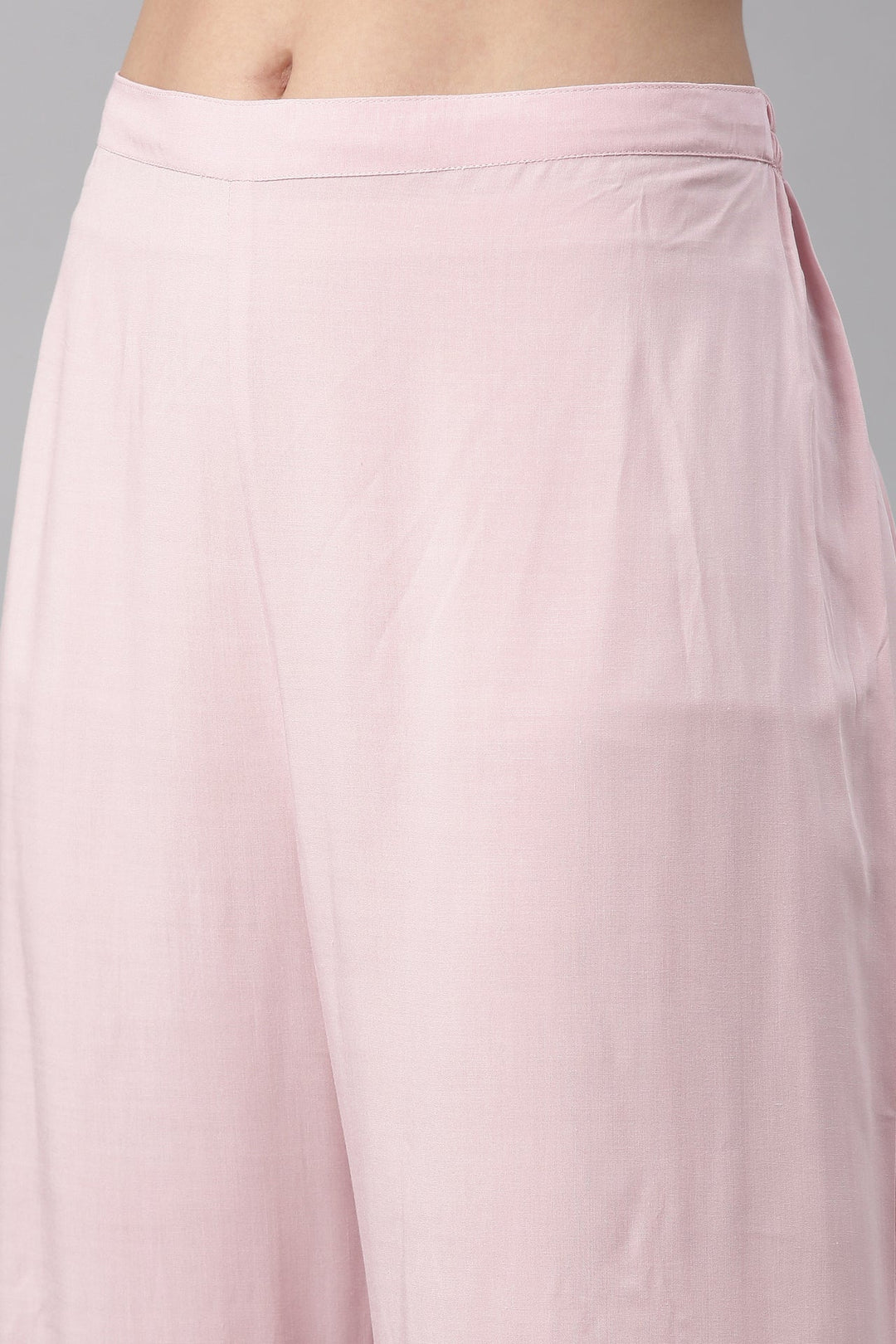 Neerus Pink jute cotton embroidered kurta set - detail view 4