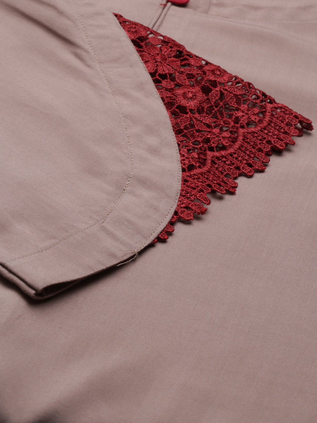 Neerus Beige rayon solid kurti - detail view 4