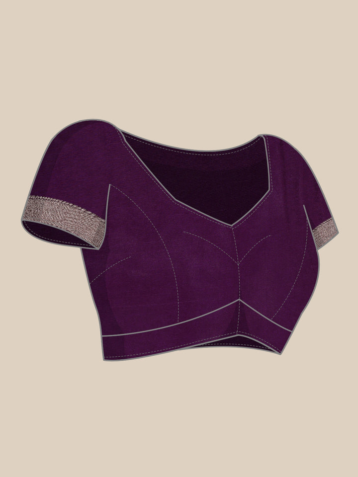 Neerus Maroon Banarasi woven saree - detail view 3