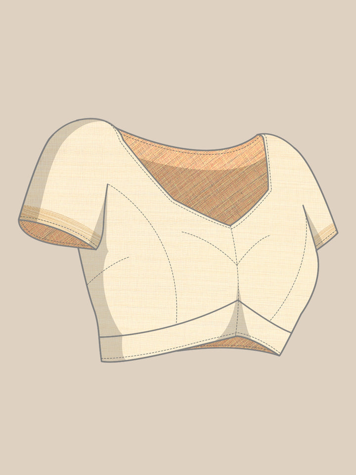 Neerus Beige Chanderi embellished saree - detail view 5