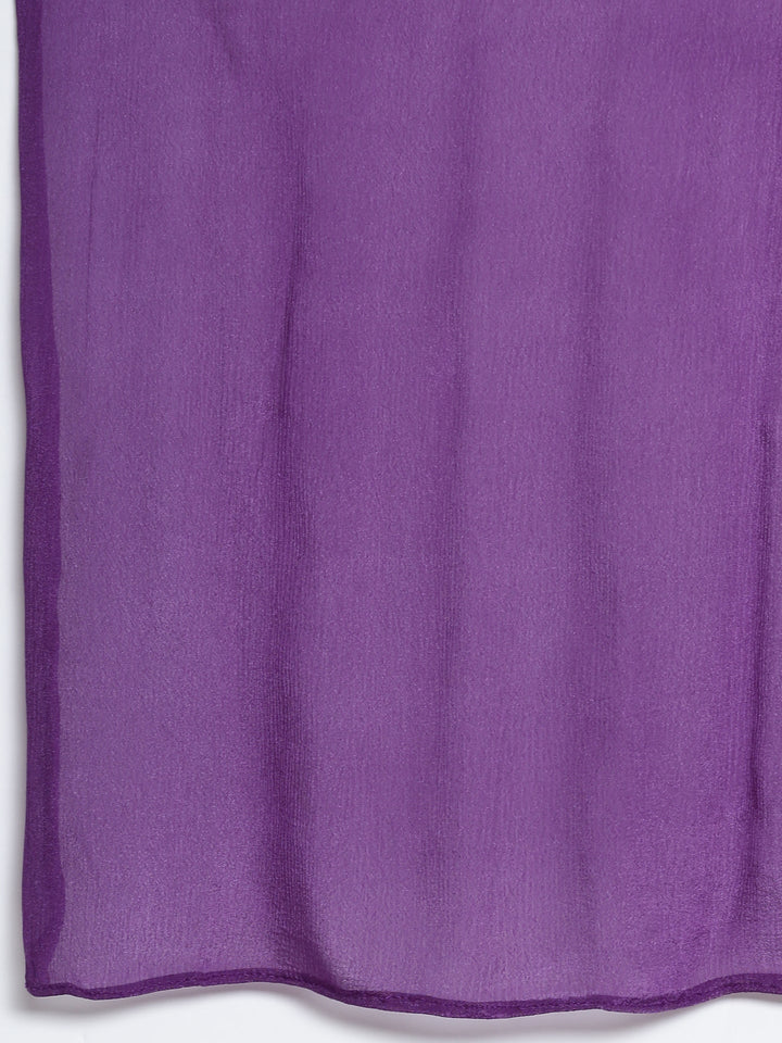 Lavender Georgette Crop top with palazzo set