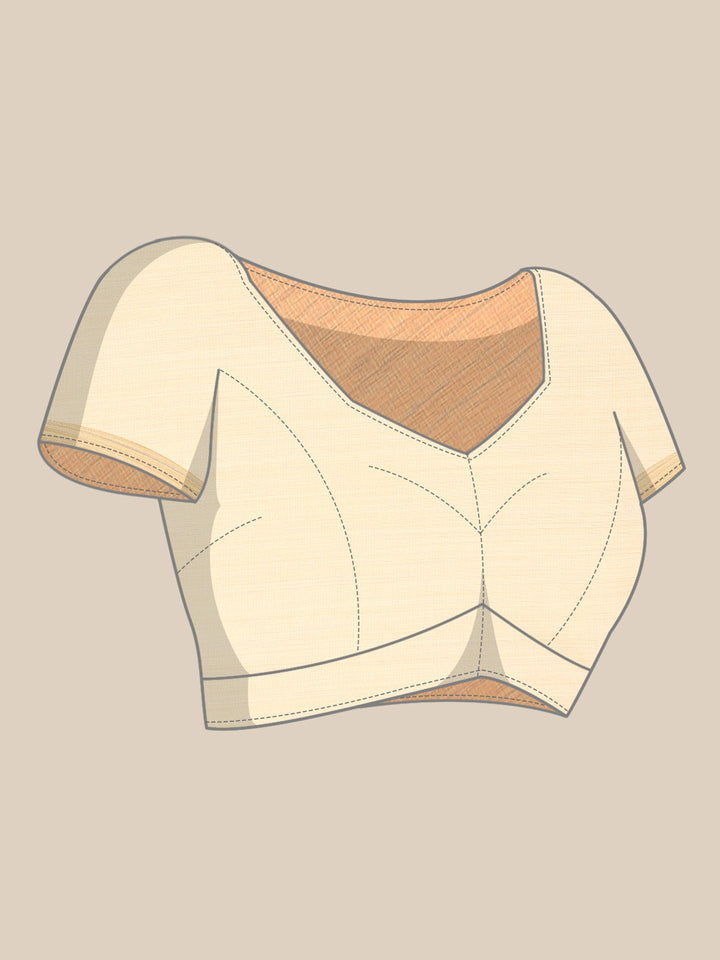 Neerus Beige Chanderi embellished saree - detail view 4