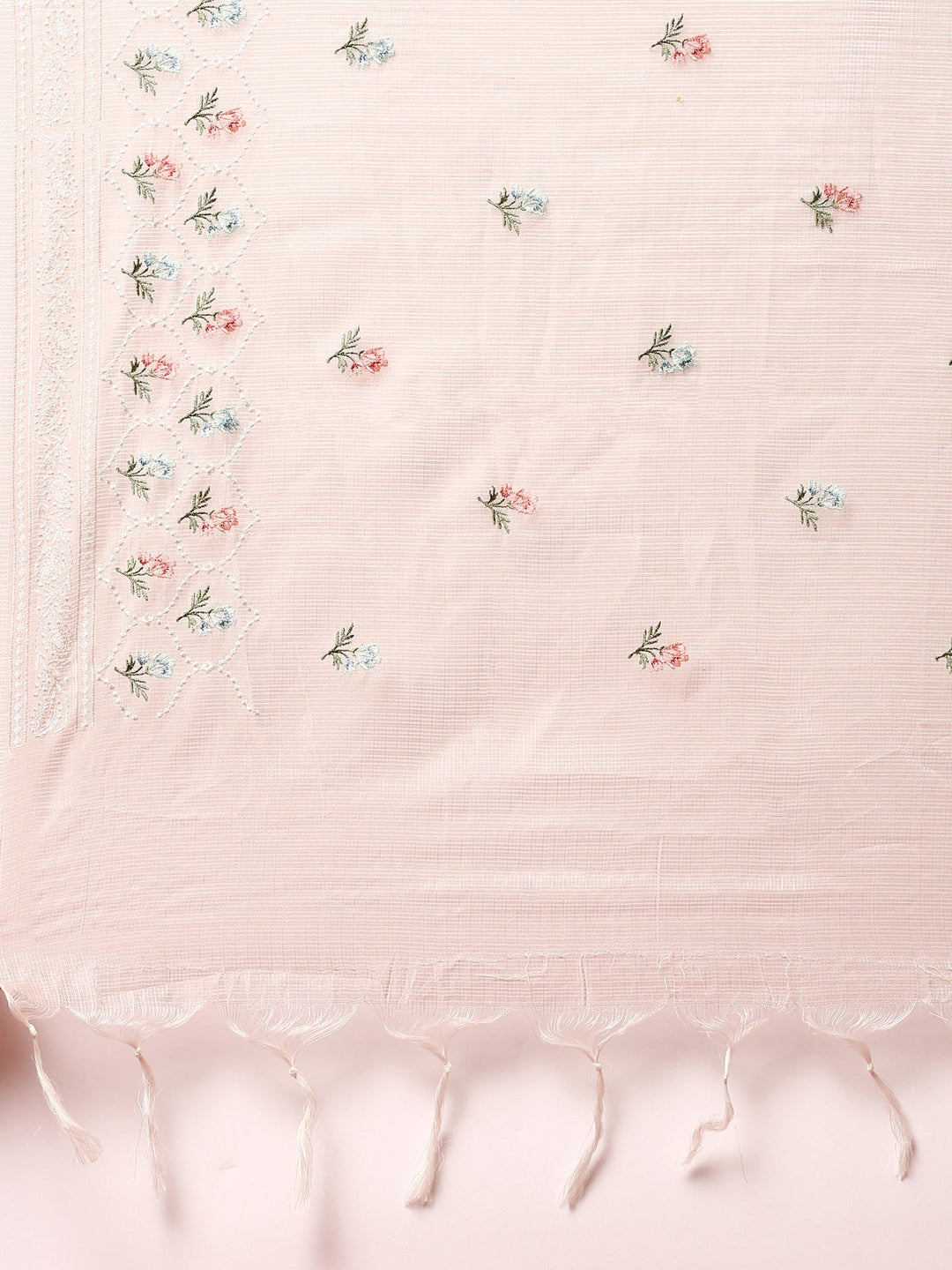Neerus Beige Chanderi thread embroidered suit set - detail view 4