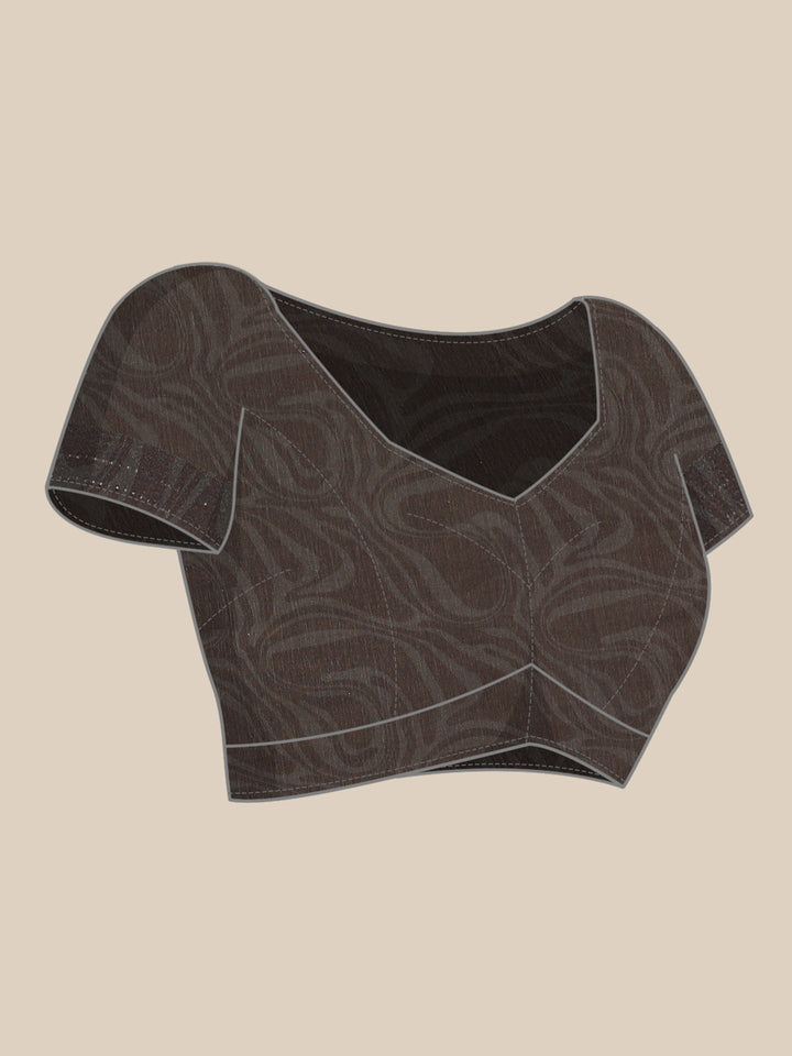Neerus Black satin embellished saree printed - detail view 3
