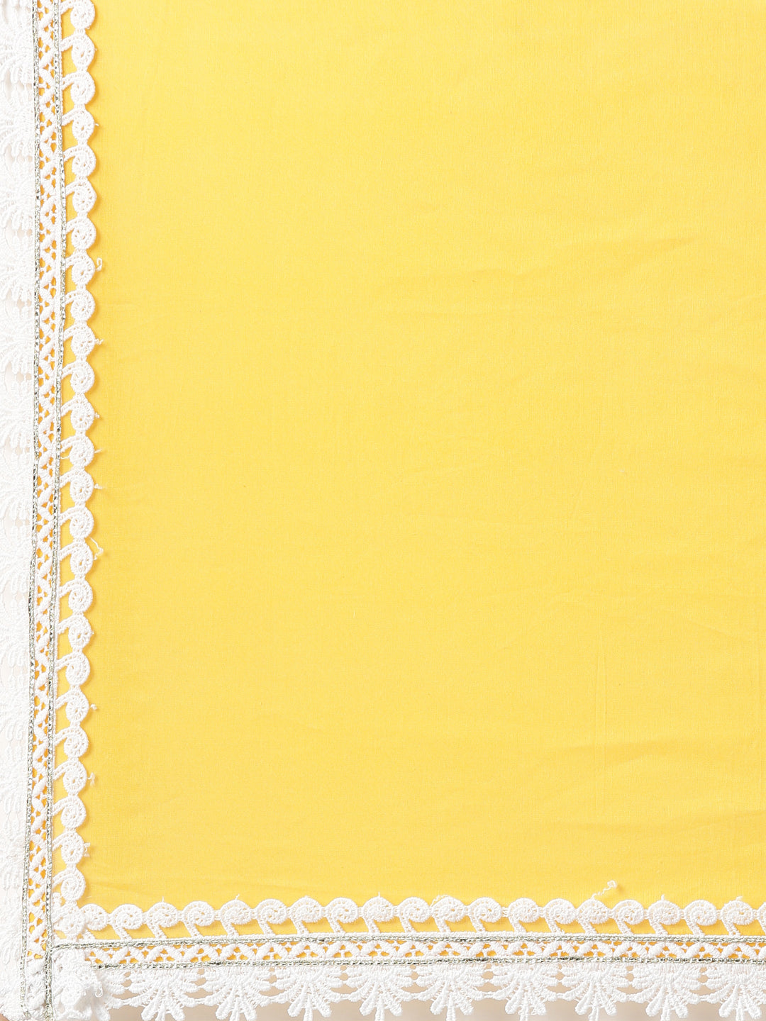 Neerus Yellow solid straight kurta set with trouser and dupatta - detail view 4