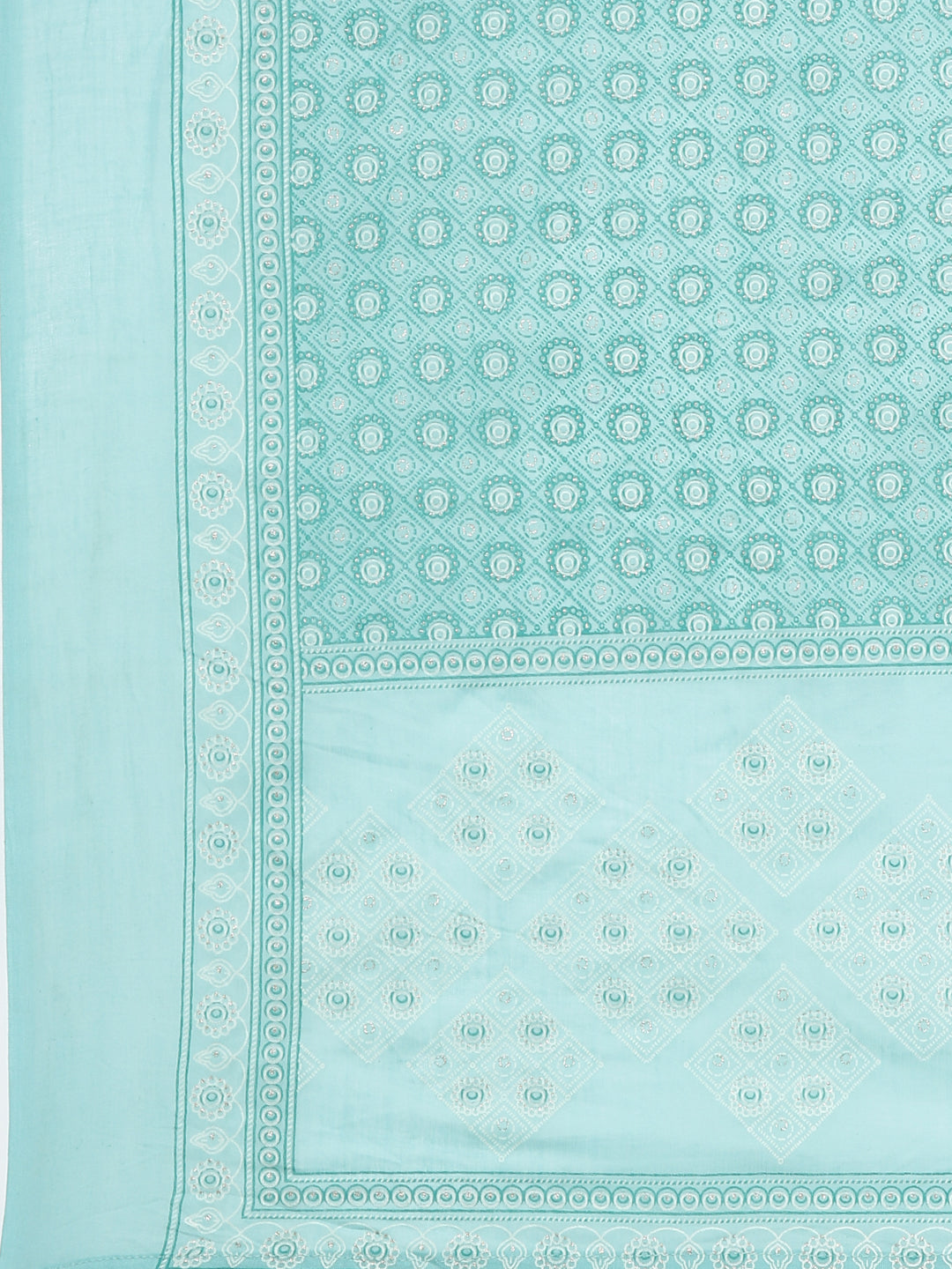Neerus Blue printed straight suit set - detail view 4