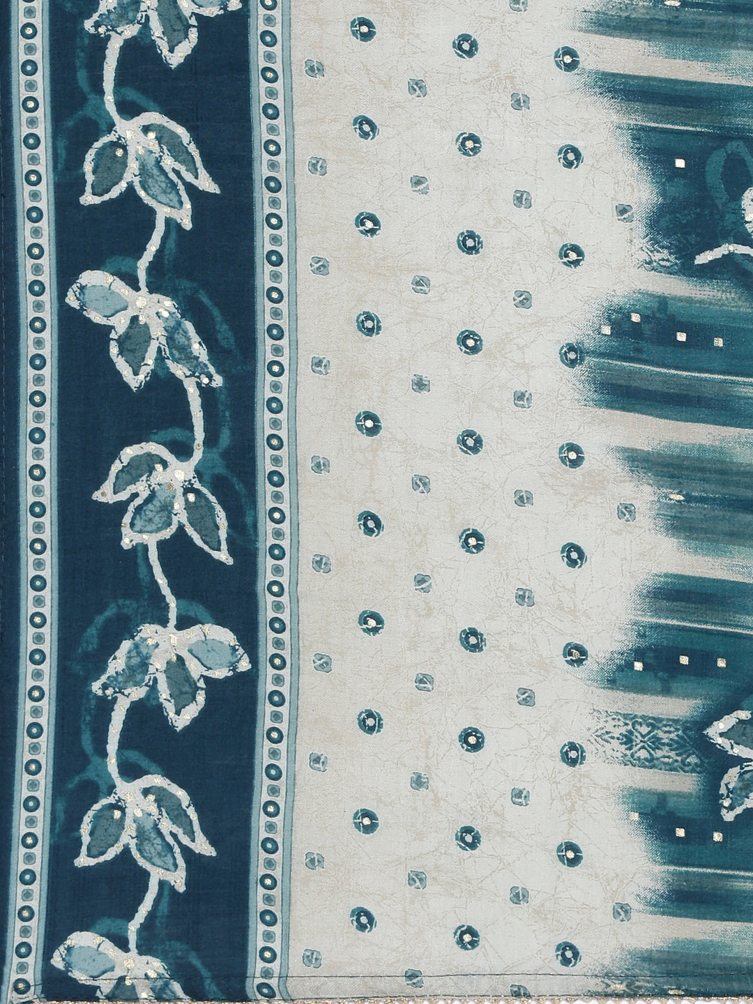 Neerus Green printed kurta set with trouser and dupatta - detail view 4
