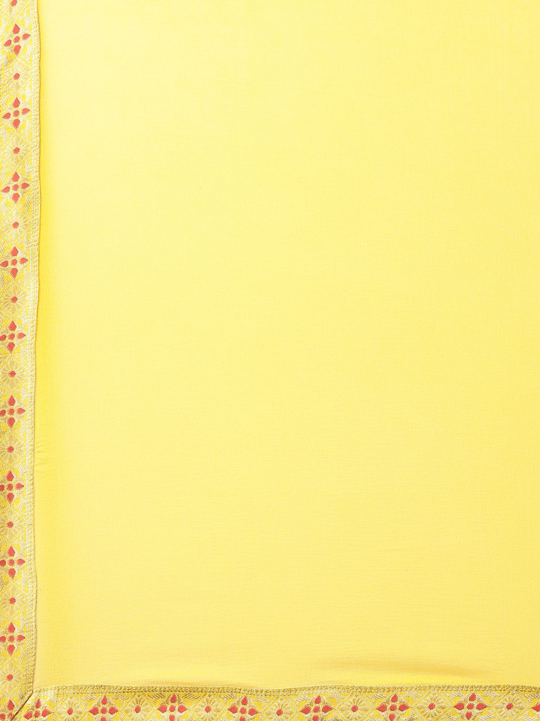 Neerus Yellow printed straight kurta set with dupatta - detail view 4