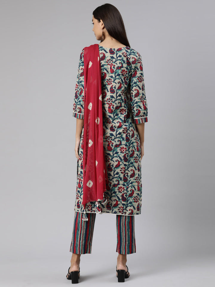 Neerus Multi printed paisley suit set - side view