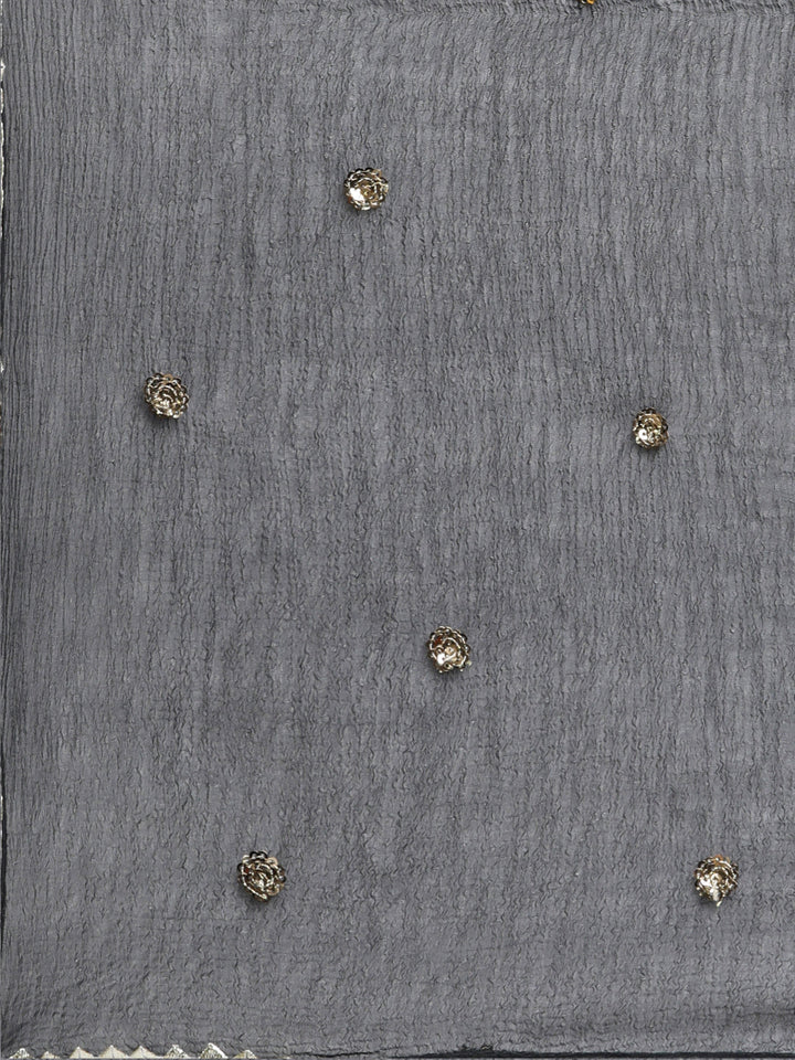 Neerus Grey printed floral suit set - detail view 4