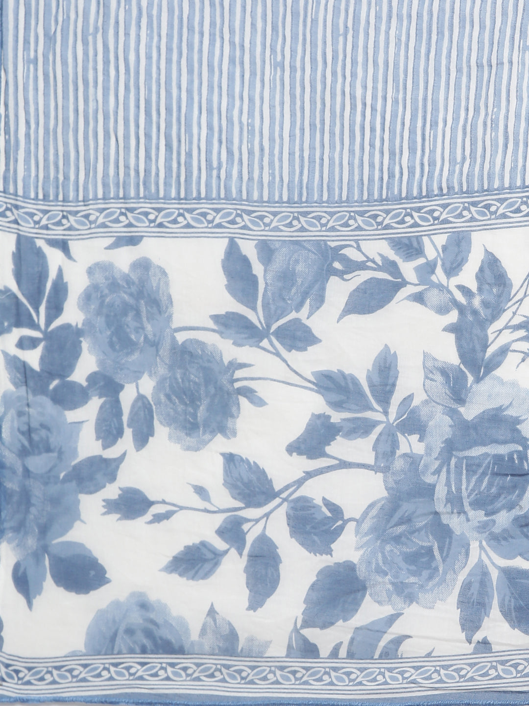Neerus Blue printed panelled kurta suit set - detail view 4