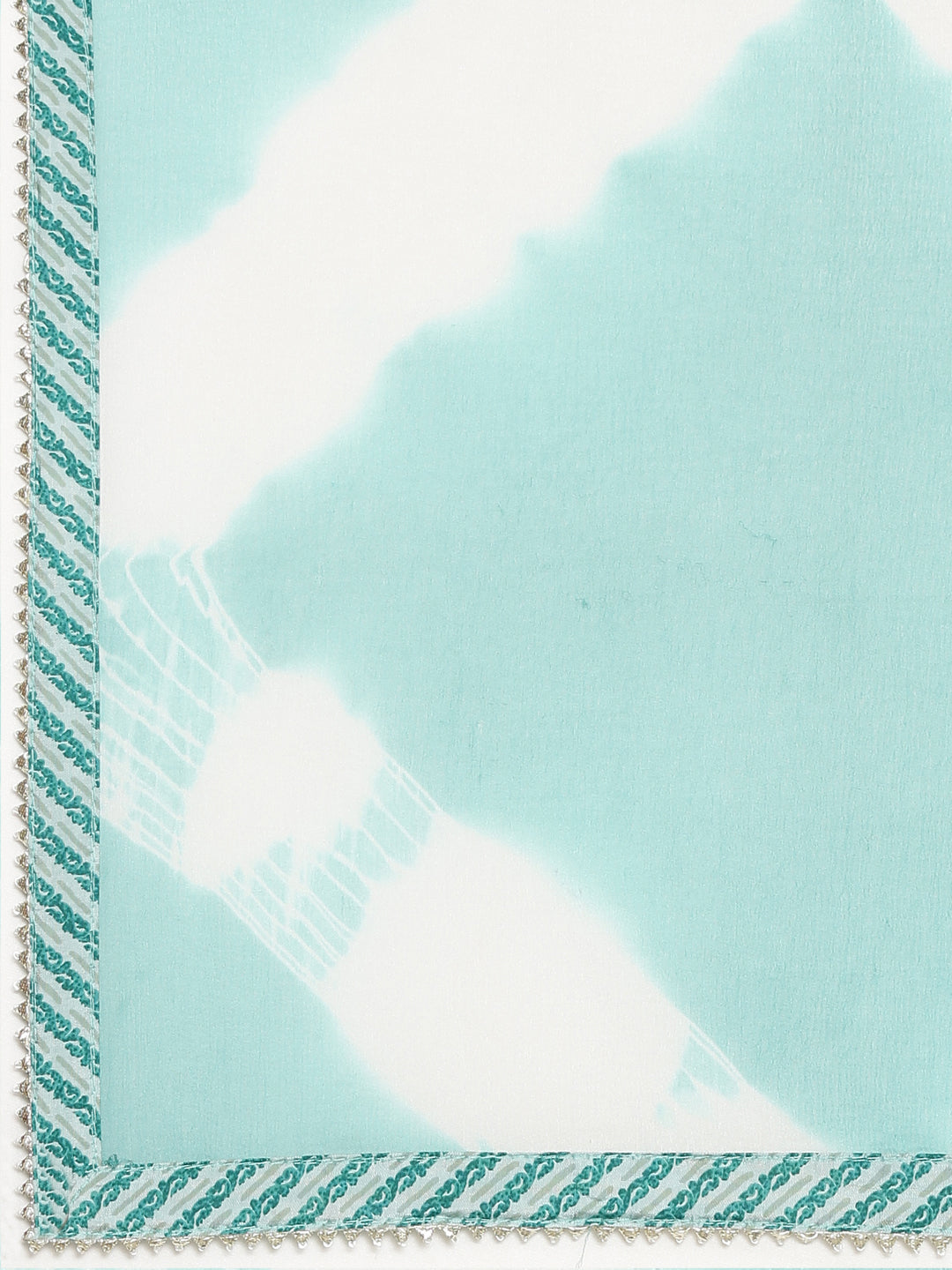 Neerus Green printed straight kurta set with dupatta - detail view 3