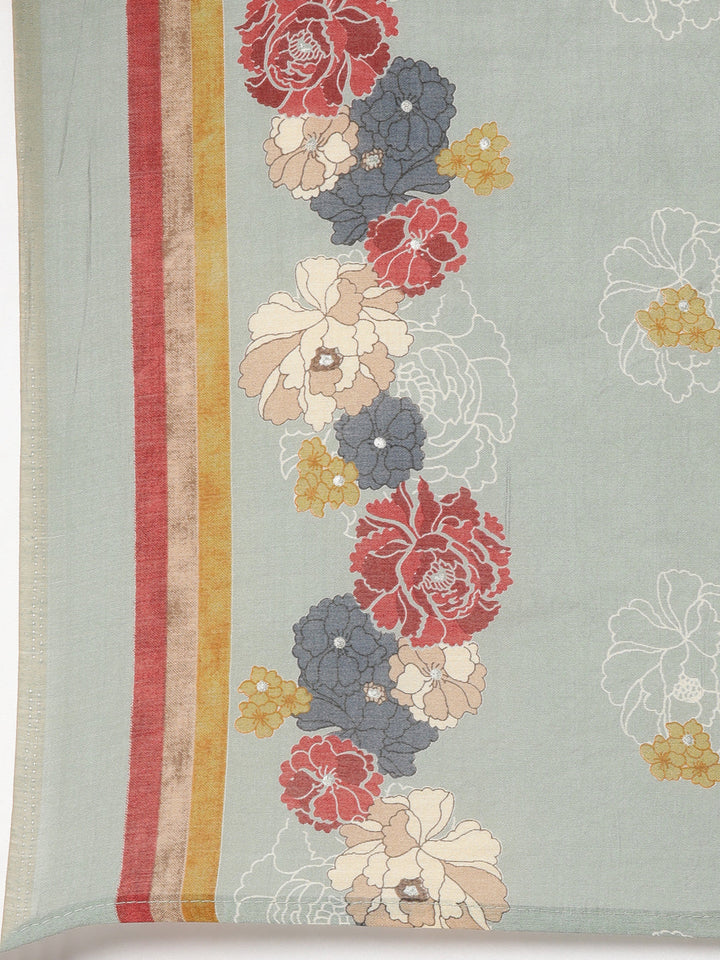 Neerus Blue shantoon printed suit set - detail view 4