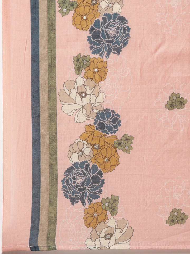Neerus Orange Shantoon Printed Suit Set - detail view 4