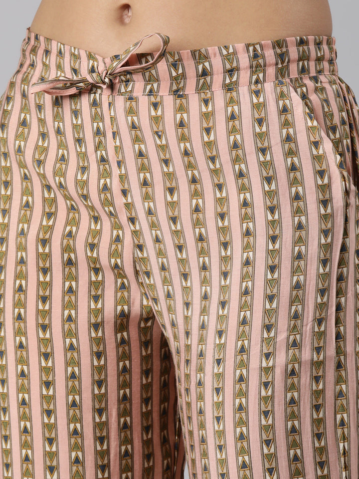 Neerus Orange Shantoon Printed Suit Set - detail view 3