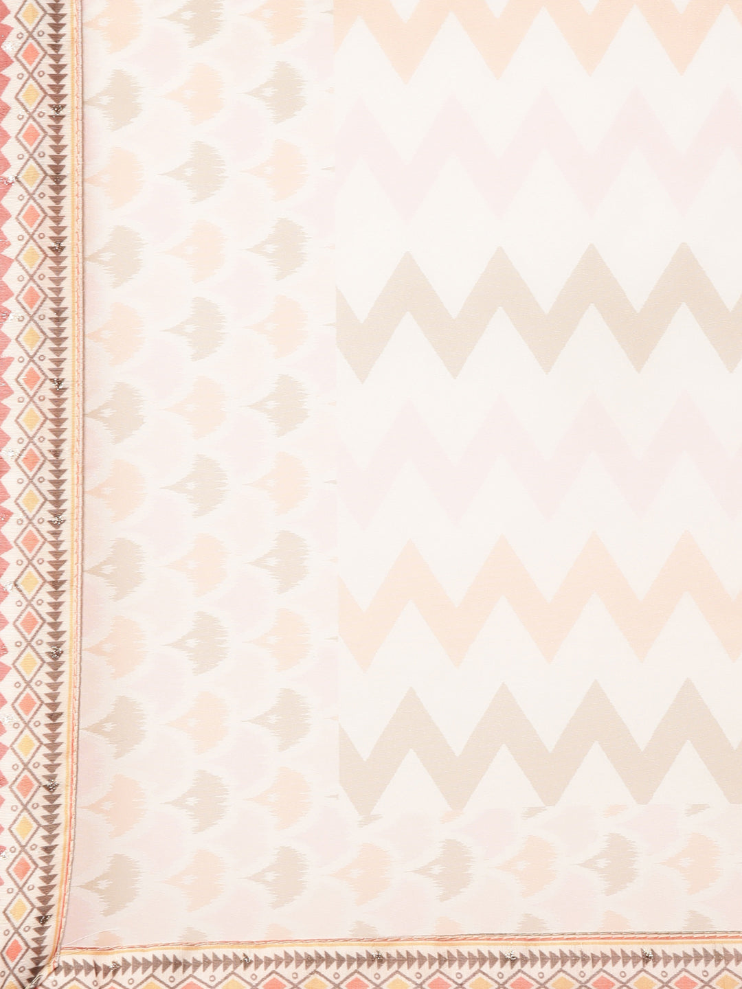 Neerus Orange organza printed suit set - detail view 4