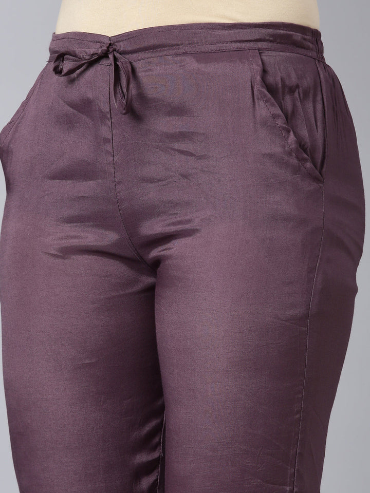 Neerus Purple printed floral suit set - detail view 3