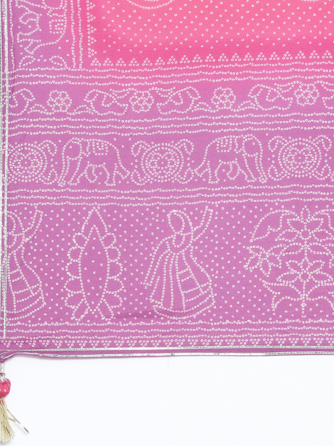 Neerus Pink Viscose Rayon Printed Kurta Set with Palazzo and Dupatta - detail view 4