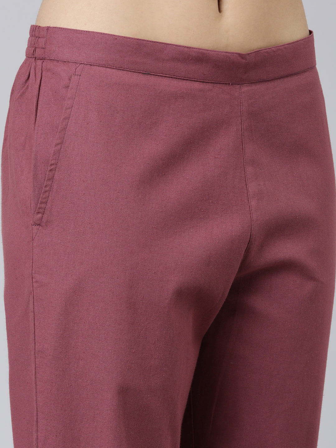 Neerus Grey printed straight kurta set with trousers - detail view 2