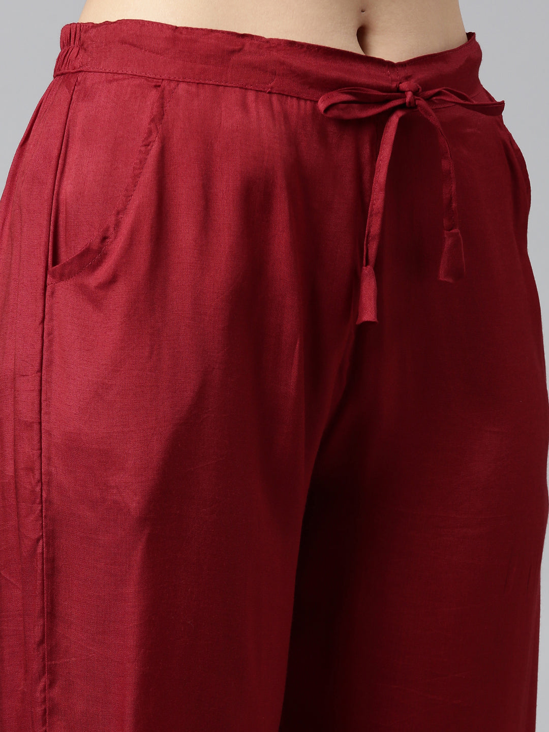 Neerus Maroon printed straight kurta set with dupatta - detail view 2