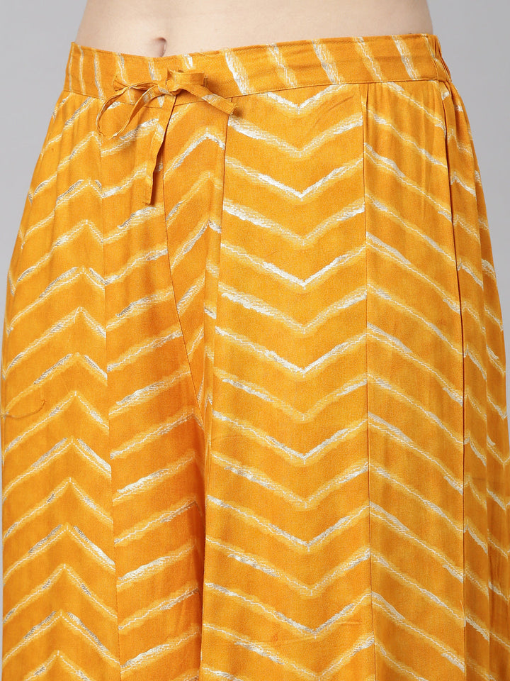 Neerus Yellow Georgette Printed Sharara Set - detail view 3