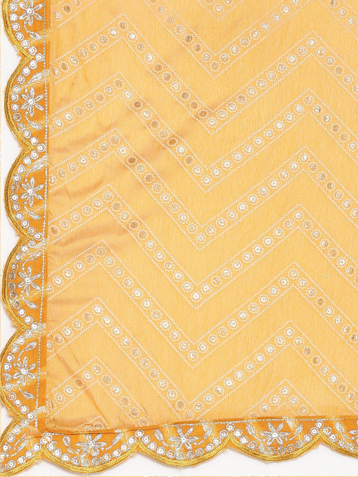 Neerus Yellow Georgette Printed Sharara Set - detail view 4