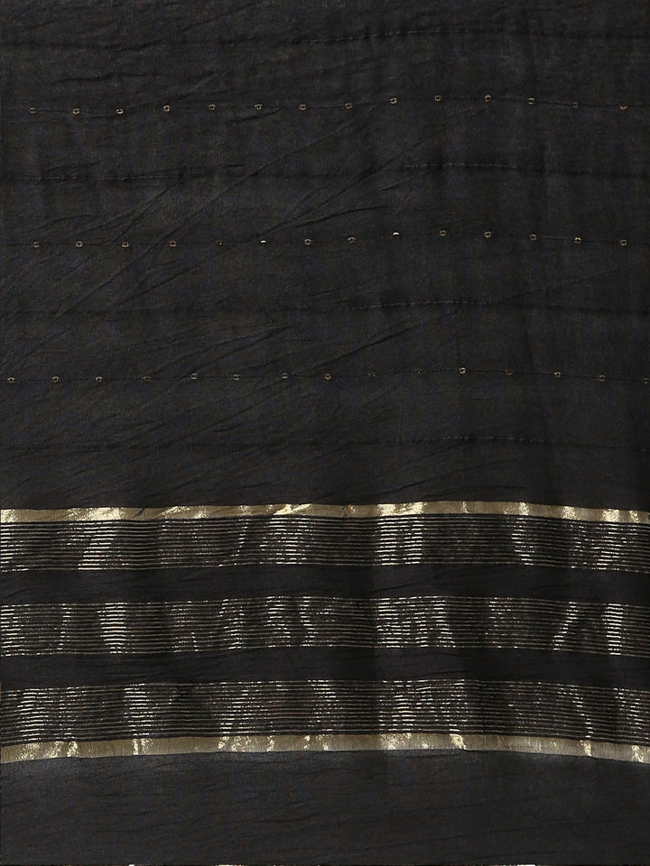 Neerus Black printed straight kurta set with dupatta - detail view 4