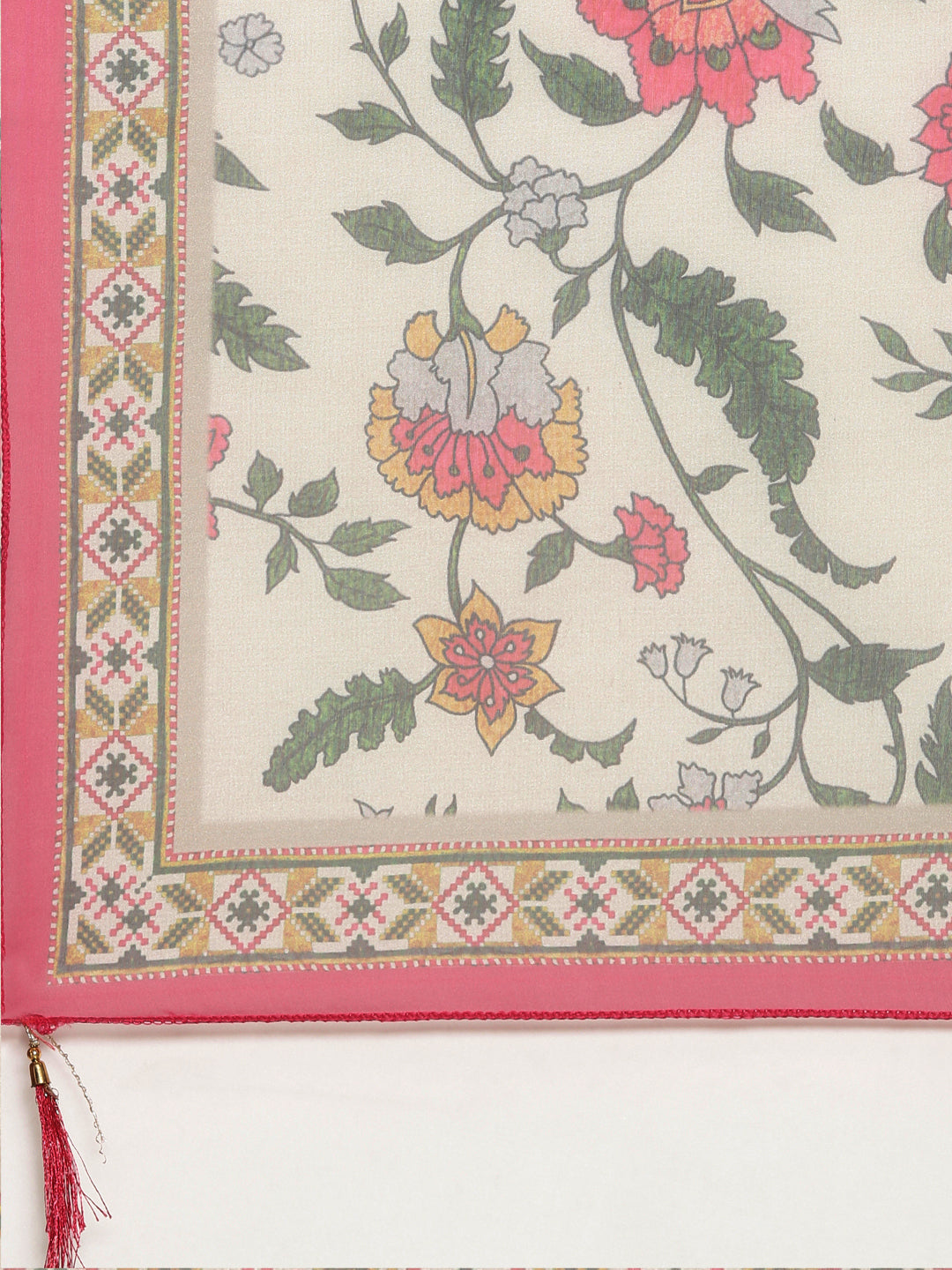 Neerus Pink solid straight kurta set with trouser and dupatta - detail view 4