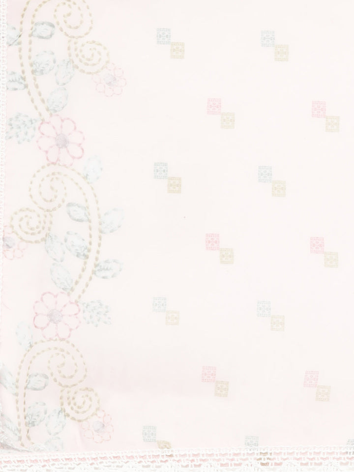 Neerus Pink Georgette printed floral suit set - detail view 3