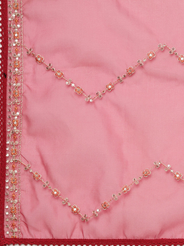 Neerus Pink Bandhani Printed Flared Suit Set - detail view 3