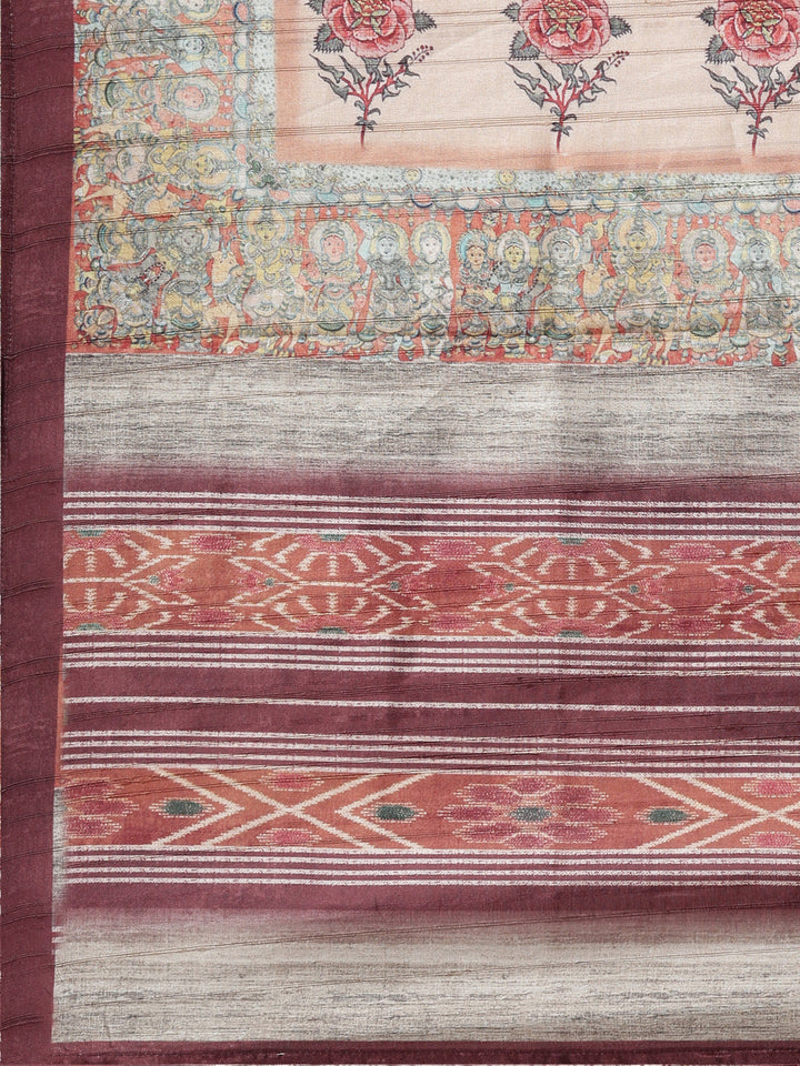 Neerus Beige Rayon Printed Suit Set - detail view 4