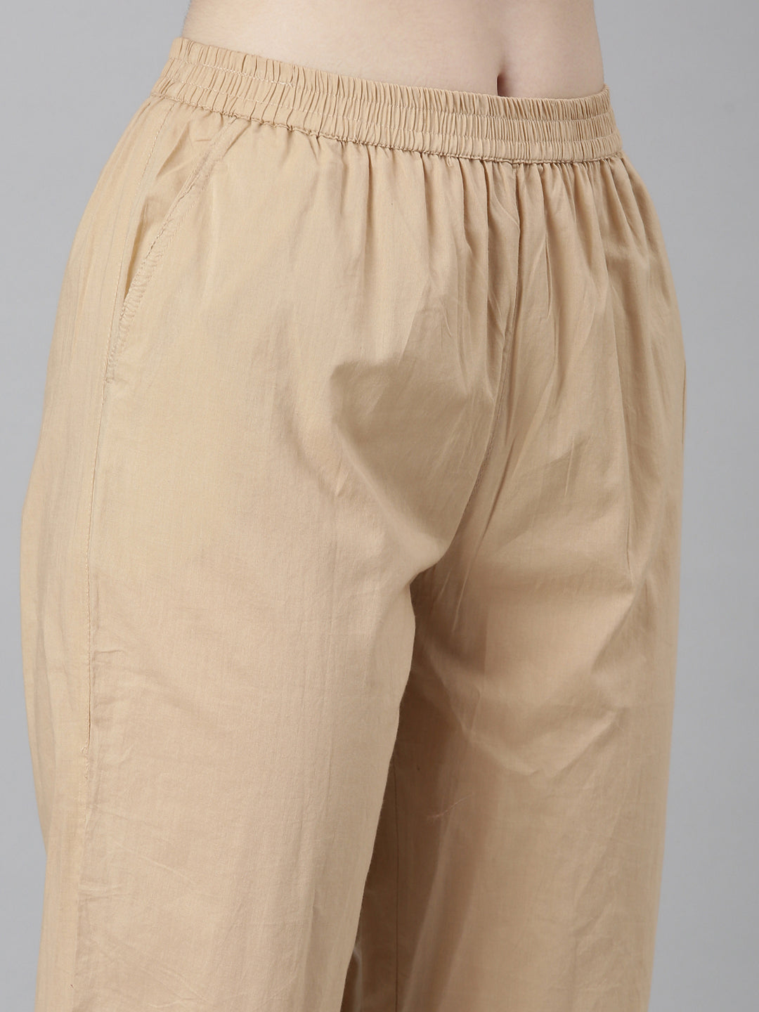 Neerus Beige Rayon Printed Suit Set - detail view 3
