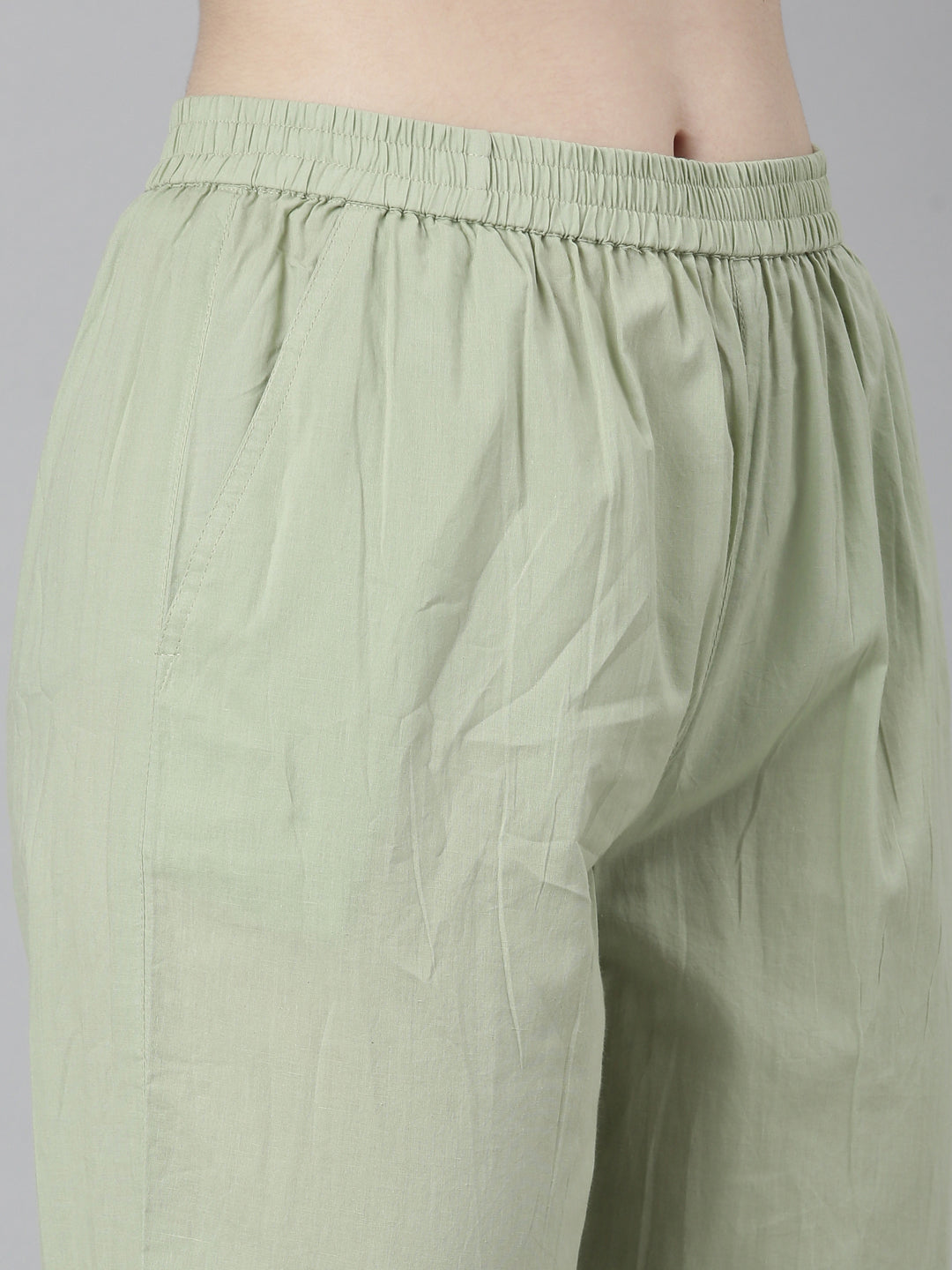 Neerus Green printed floral kurta set with trouser and dupatta - detail view 3