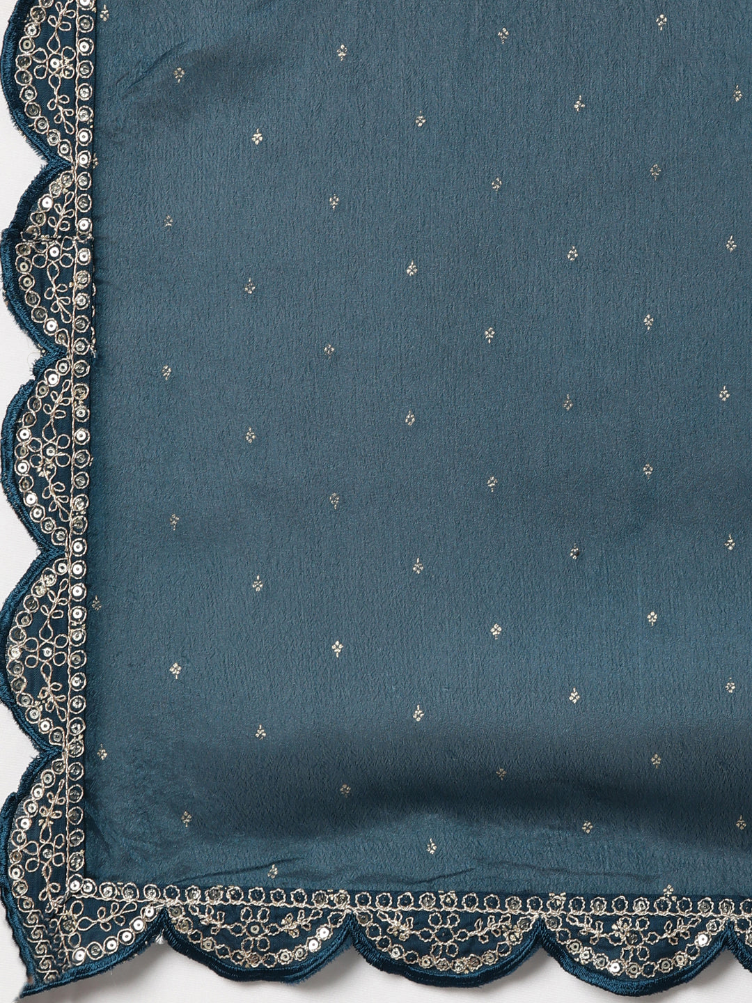 Neerus Blue cotton printed straight suit set - detail view 4