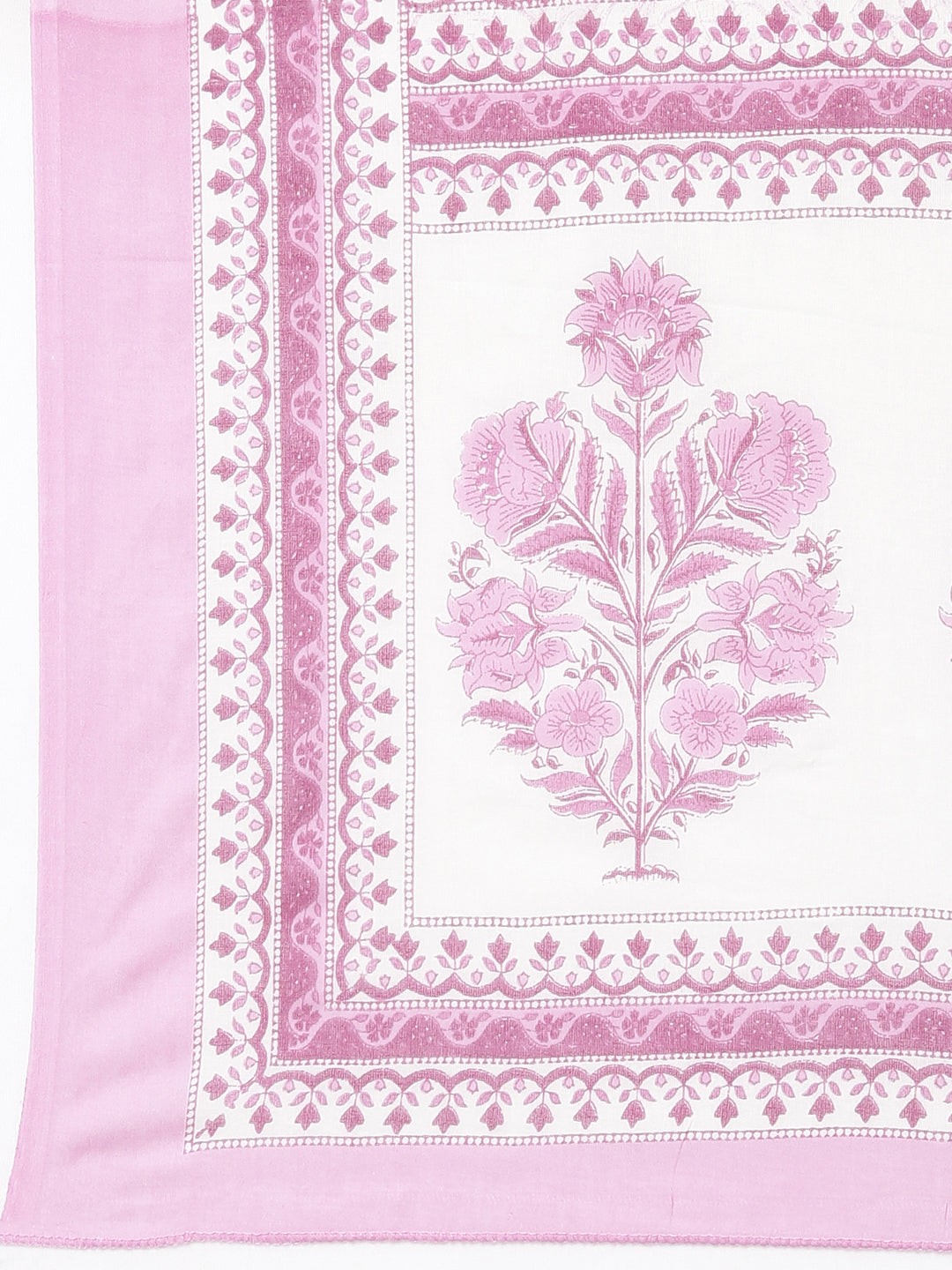 Neerus Purple floral printed straight suit set - detail view 4