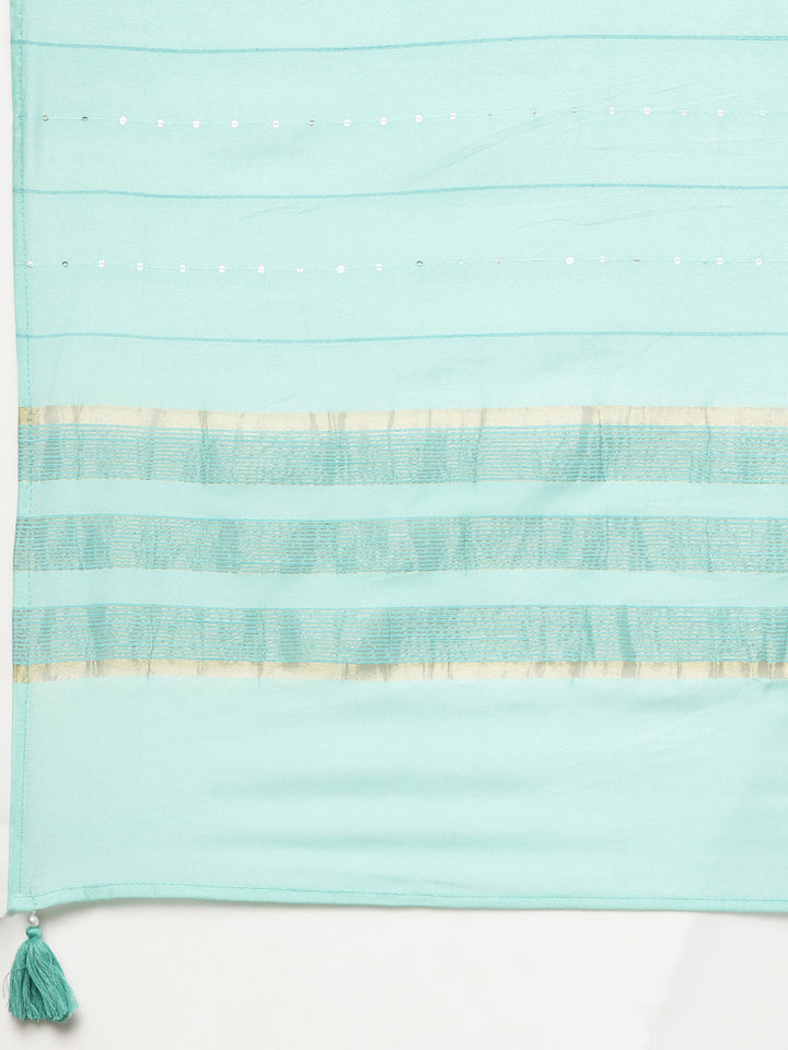 Neerus Green printed floral suit set - detail view 3