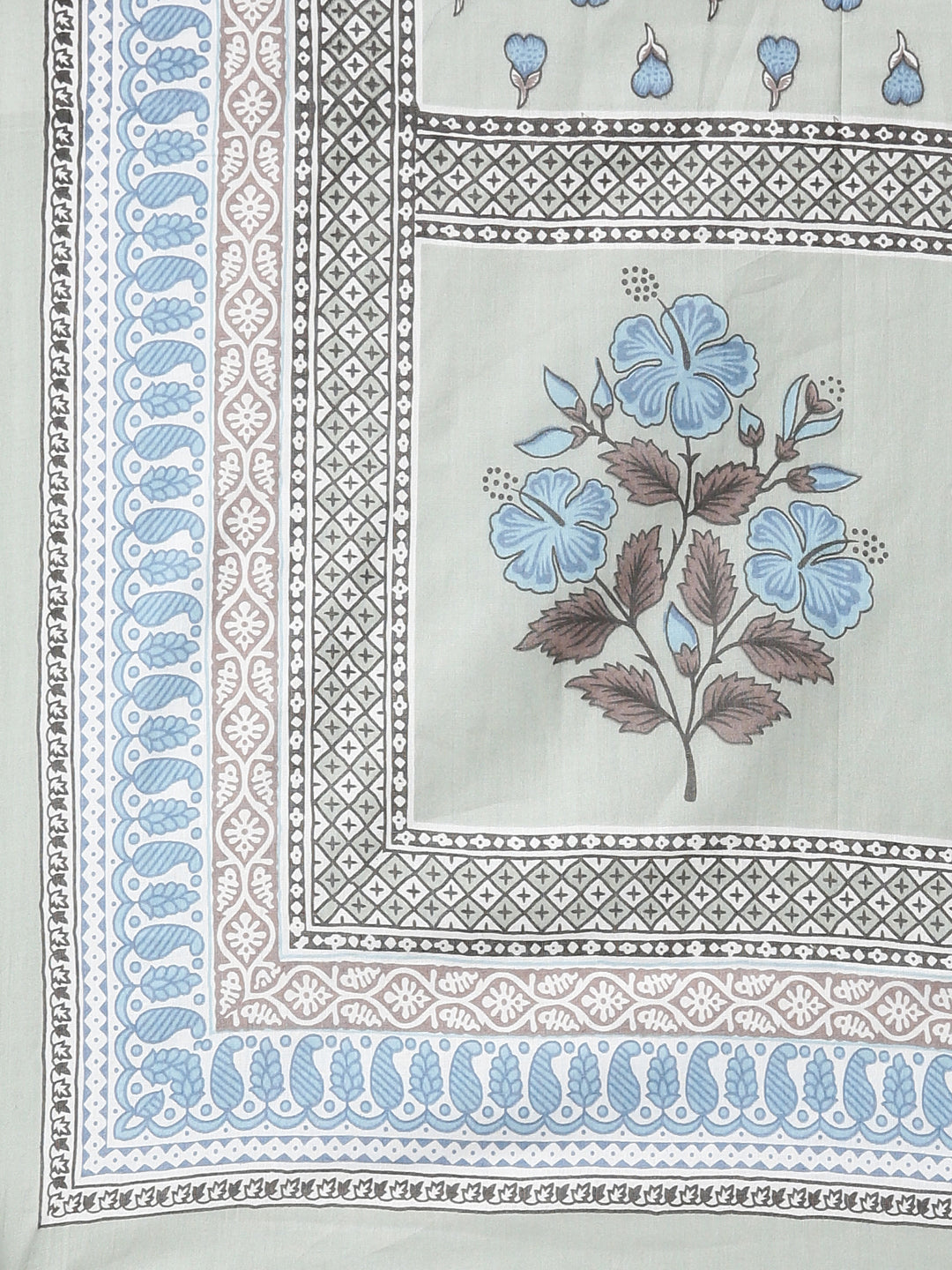 Neerus Green printed floral suit set - detail view 4