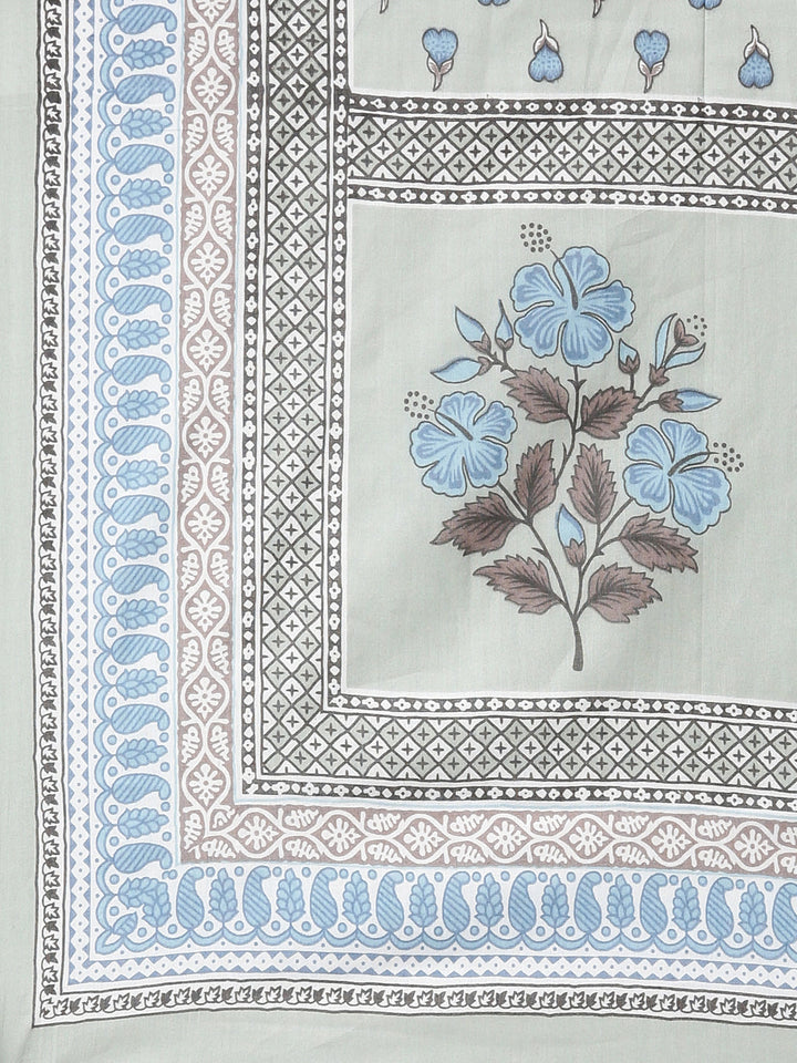 Neerus Green printed floral suit set - detail view 4