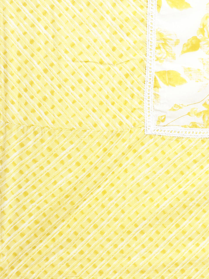 Neerus Yellow Regular Straight Floral Readymade suits