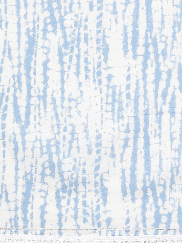 Neerus Blue Panelled Yoke Design Kurta And Trousers With Dupatta