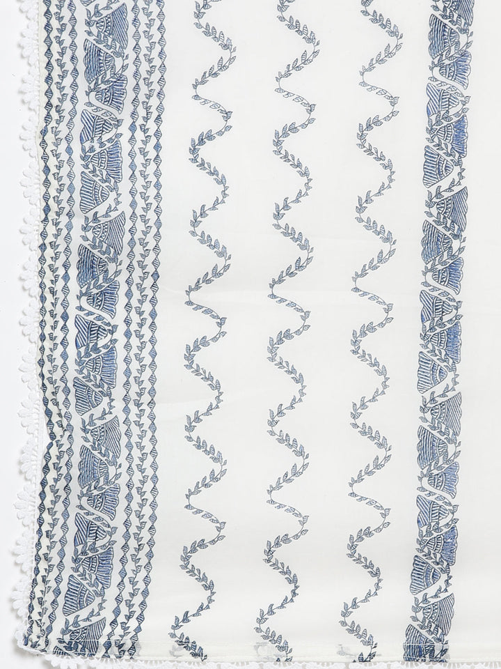Neerus Blue printed panelled suit set - detail view 4