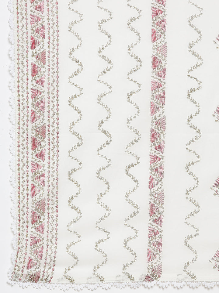 Neerus Red printed panelled suit set - detail view 4